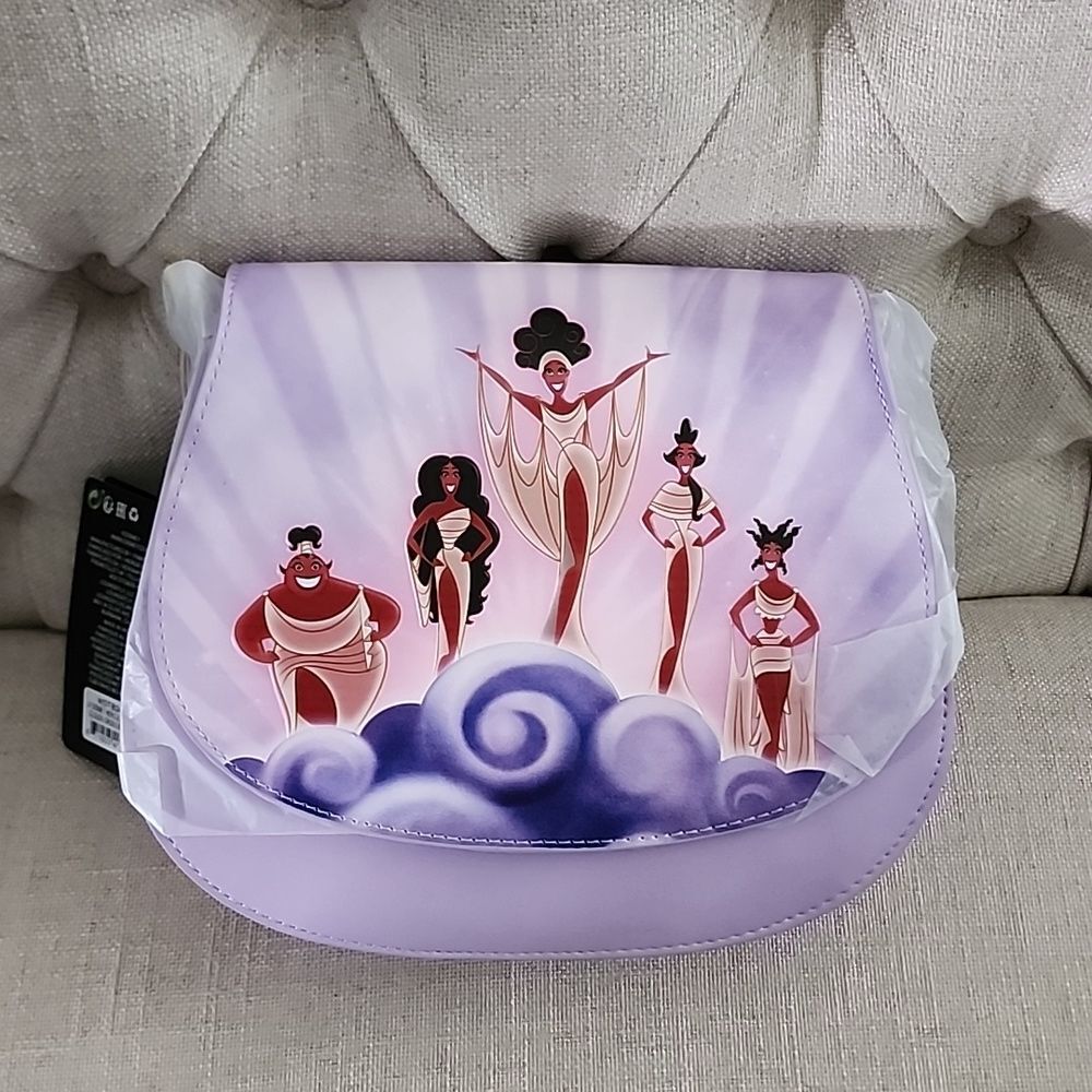 NWT Loungefly Disney Hercules Muses Clouds Lavender Purple Crossbody